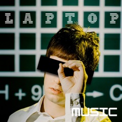 Laptop - Music single artwork, Jesse Hartman holding a black bar over his eyes in front of a green grid